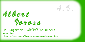 albert voross business card